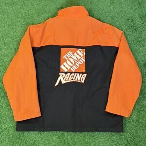 Vintage 90s NASCAR Home Depot Racing Tony Stewart Jacket Orange Black Mens XXL